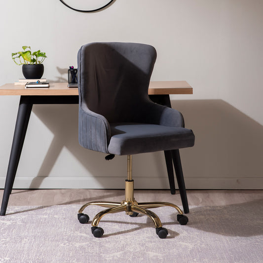 Velvet Sleek Office Chair Grey