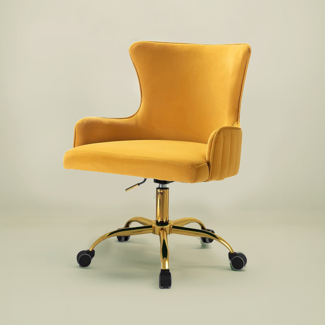 Velvet Sleek Office Chair Yellow