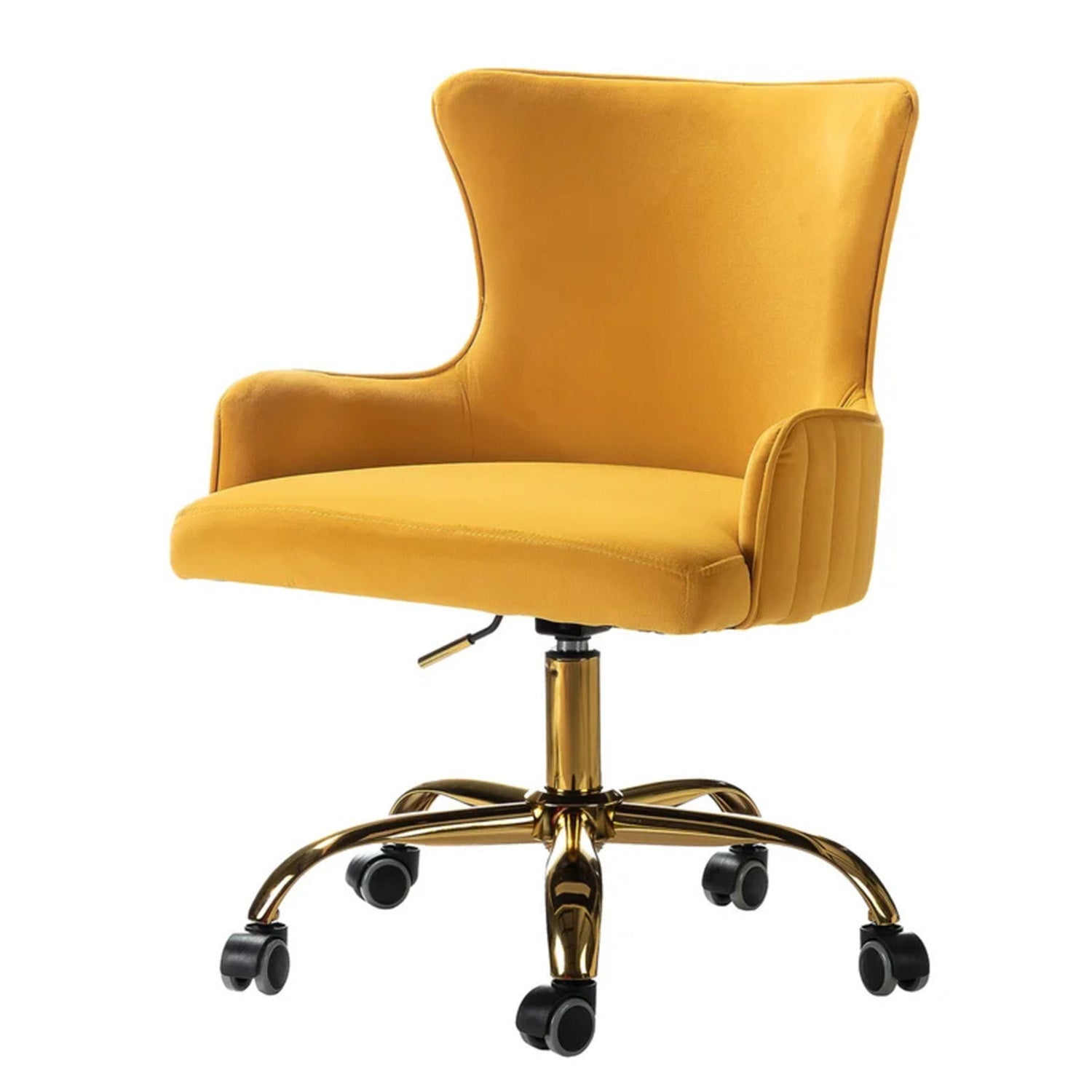 Velvet Sleek Office Chair Yellow