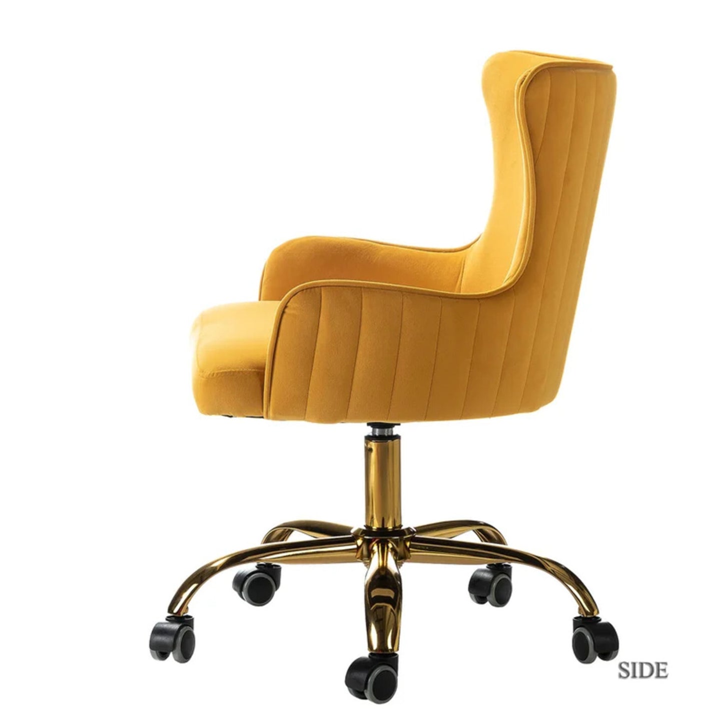 Velvet Sleek Office Chair Yellow