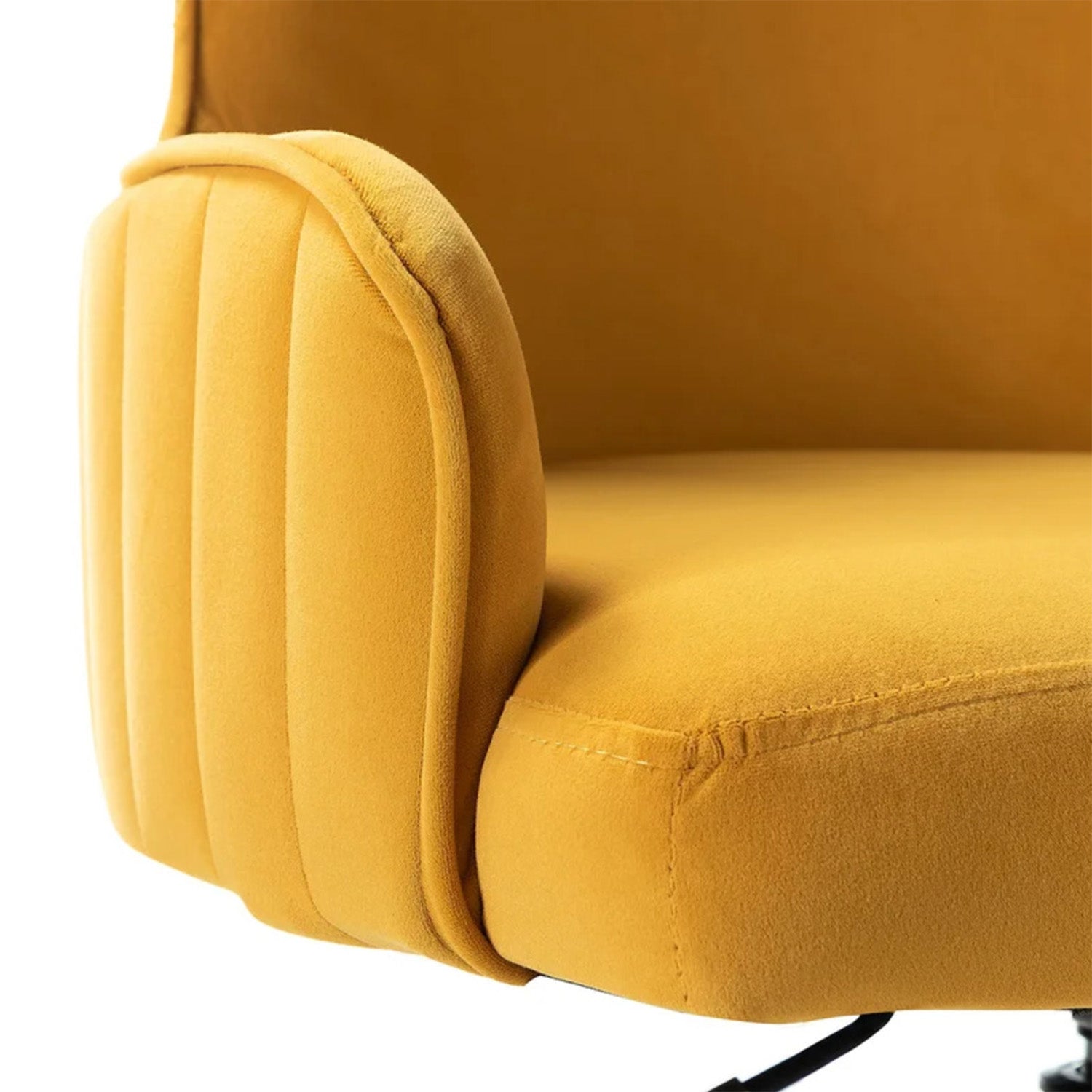 Velvet Sleek Office Chair Yellow