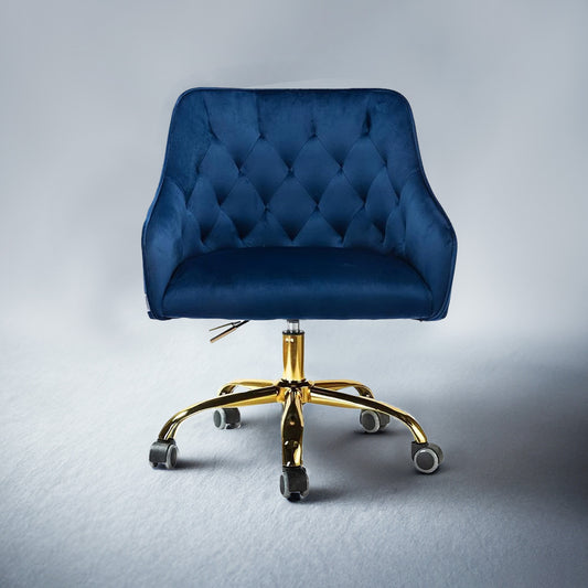 Sophisticated Velvet Office Chair Blue