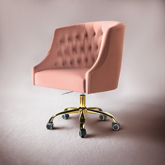 Sophisticated Velvet Office Chair Pink