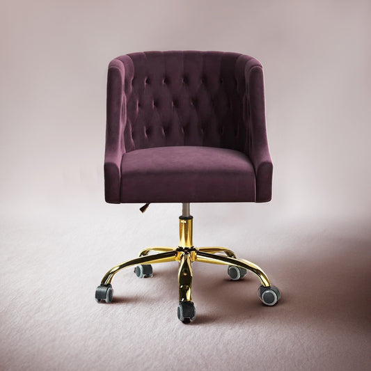 Sophisticated Velvet Office Chair Purple