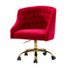 Sophisticated Velvet Office Chair Red