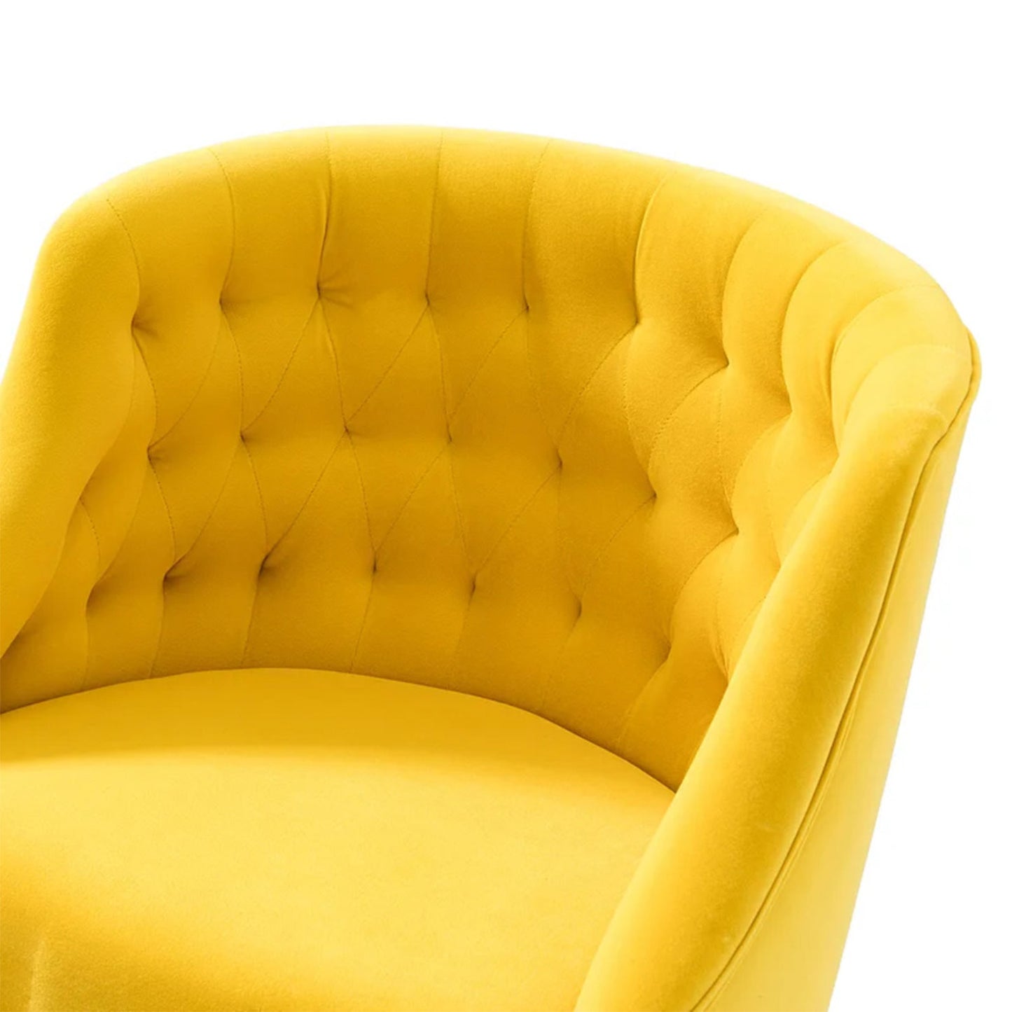 Sophisticated Velvet Office Chair Yellow
