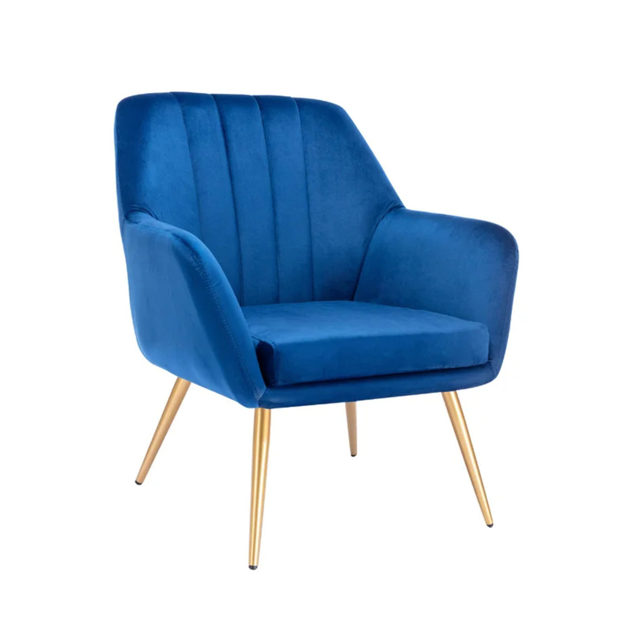 Sumptuous Barrel Velvet Lounge Chair Blue