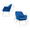 Sumptuous Barrel Velvet Lounge Chair Blue