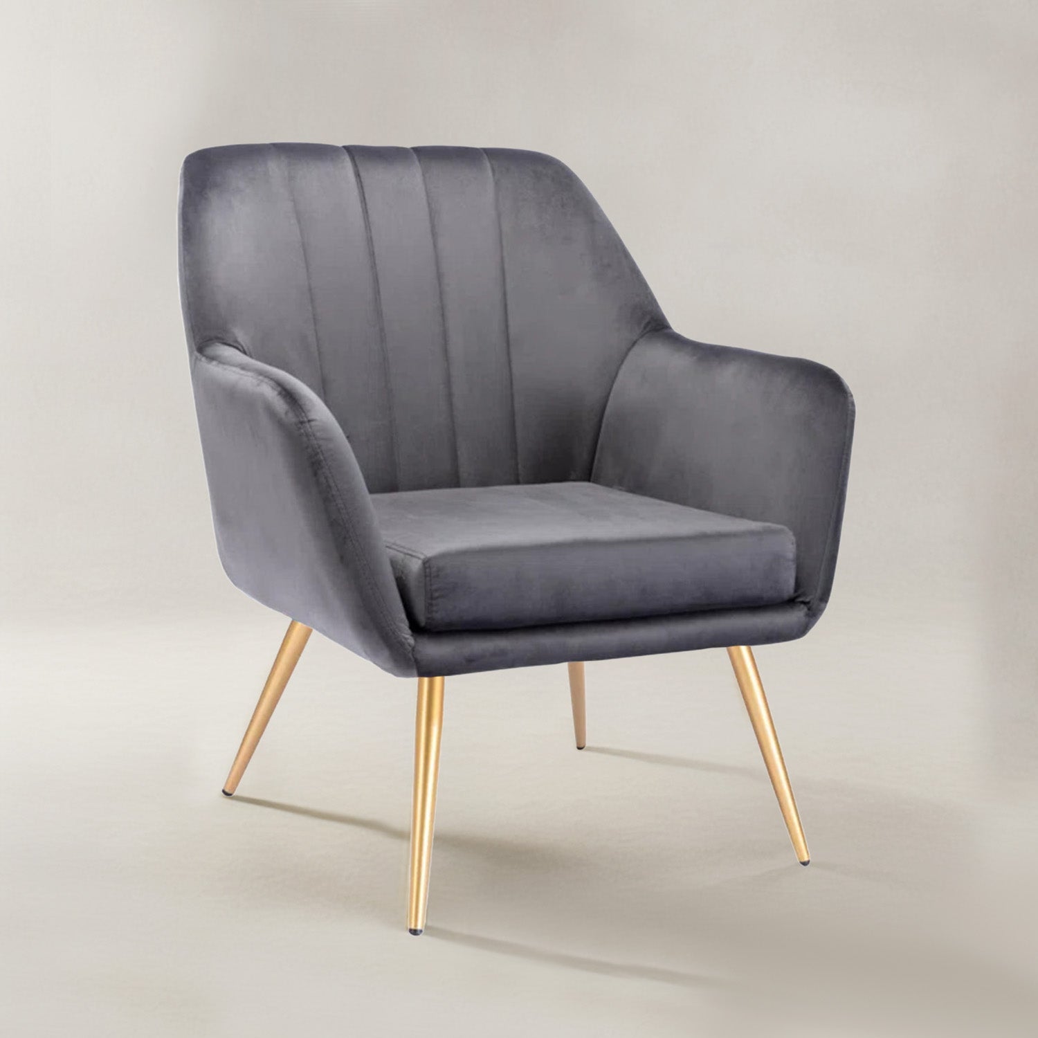 Sumptuous Barrel Velvet Lounge Chair Grey