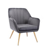 Sumptuous Barrel Velvet Lounge Chair Grey