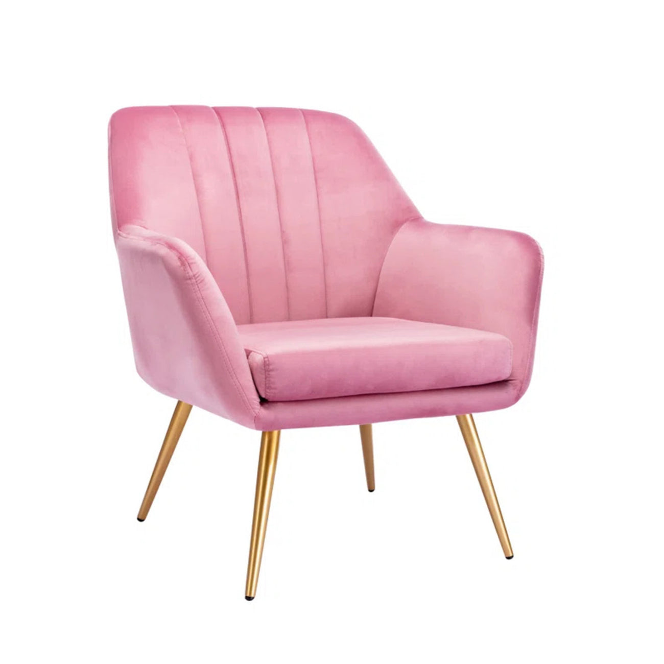 Sumptuous Barrel Velvet Lounge Chair Pink