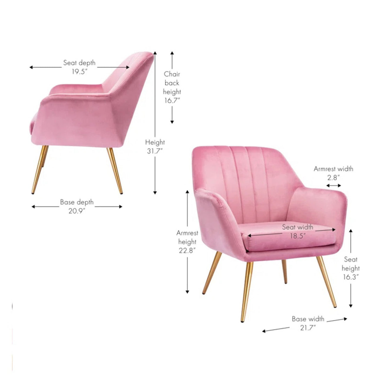 Sumptuous Barrel Velvet Lounge Chair Pink