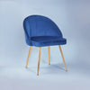 Sleek Velvet Dining Chair Blue