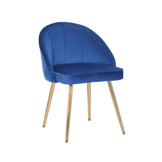 Sleek Velvet Dining Chair Blue