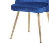 Sleek Velvet Dining Chair Blue