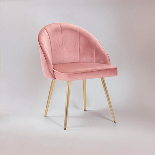 Sleek Velvet Dining Chair Pink