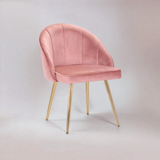 Sleek Velvet Dining Chair Pink