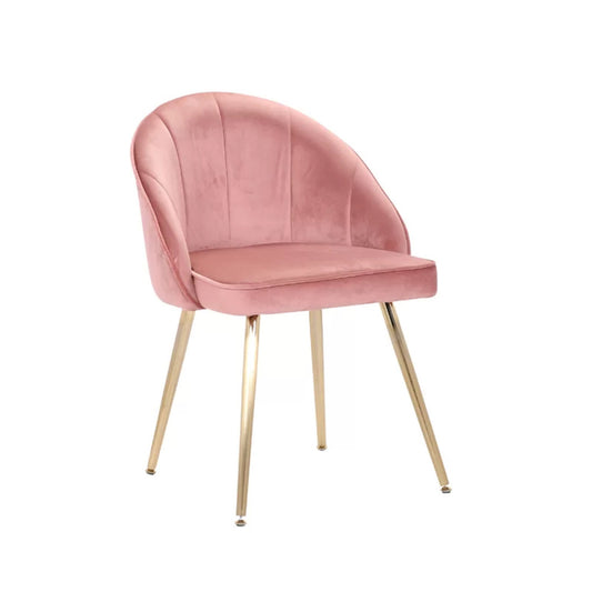 Sleek Velvet Dining Chair Pink