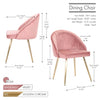 Sleek Velvet Dining Chair Pink