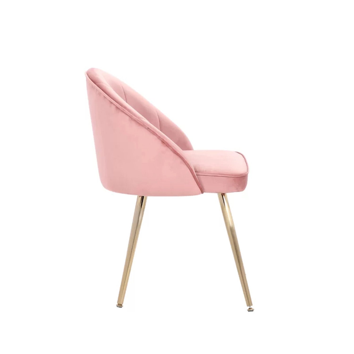 Sleek Velvet Dining Chair Pink