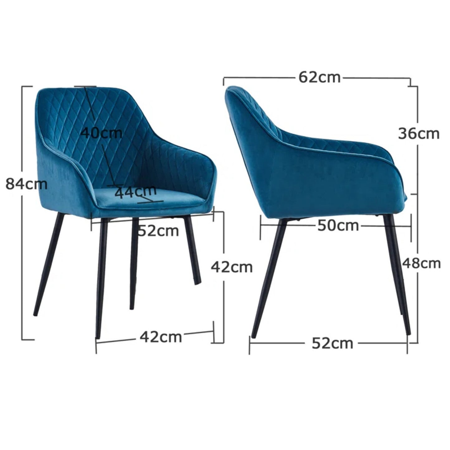 Opulent Velvet Dining Chair Blue