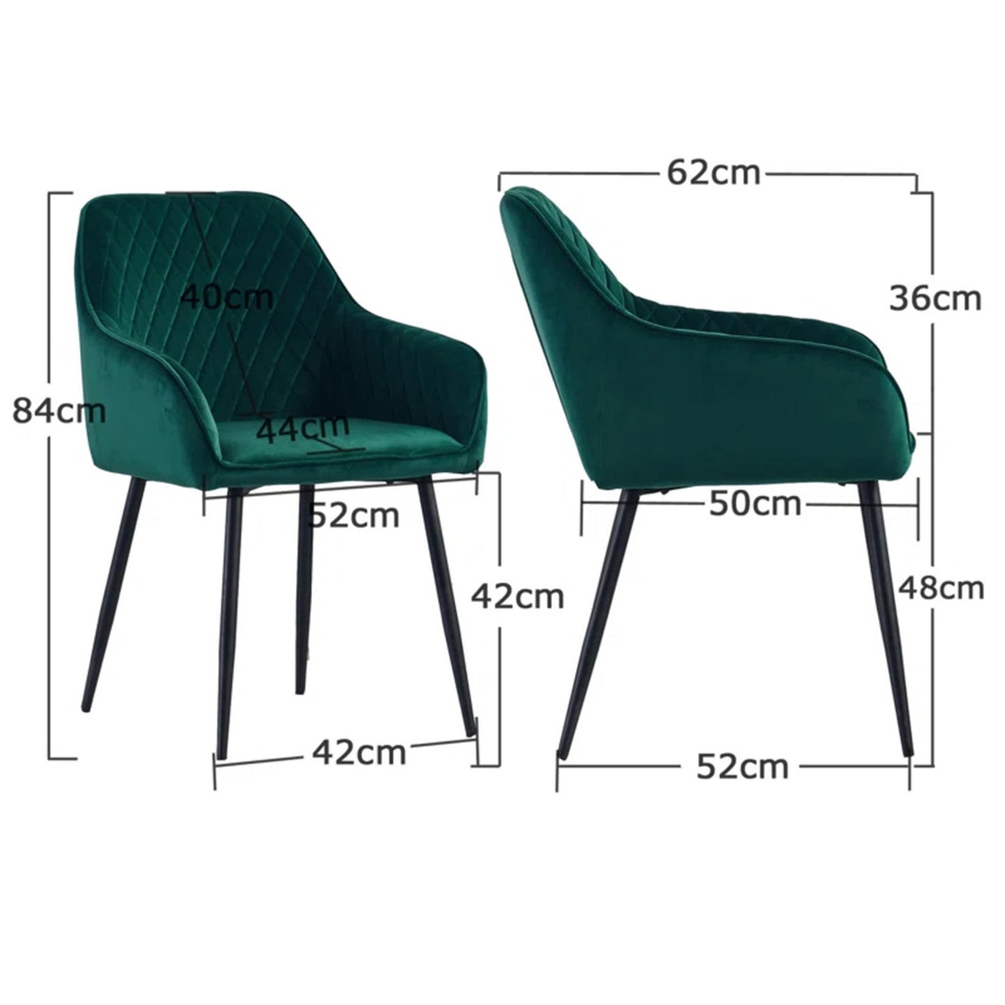 Opulent Velvet Dining Chair Green