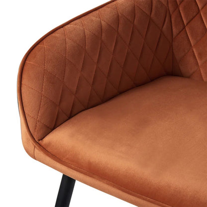 Opulent Velvet Dining Chair Orange