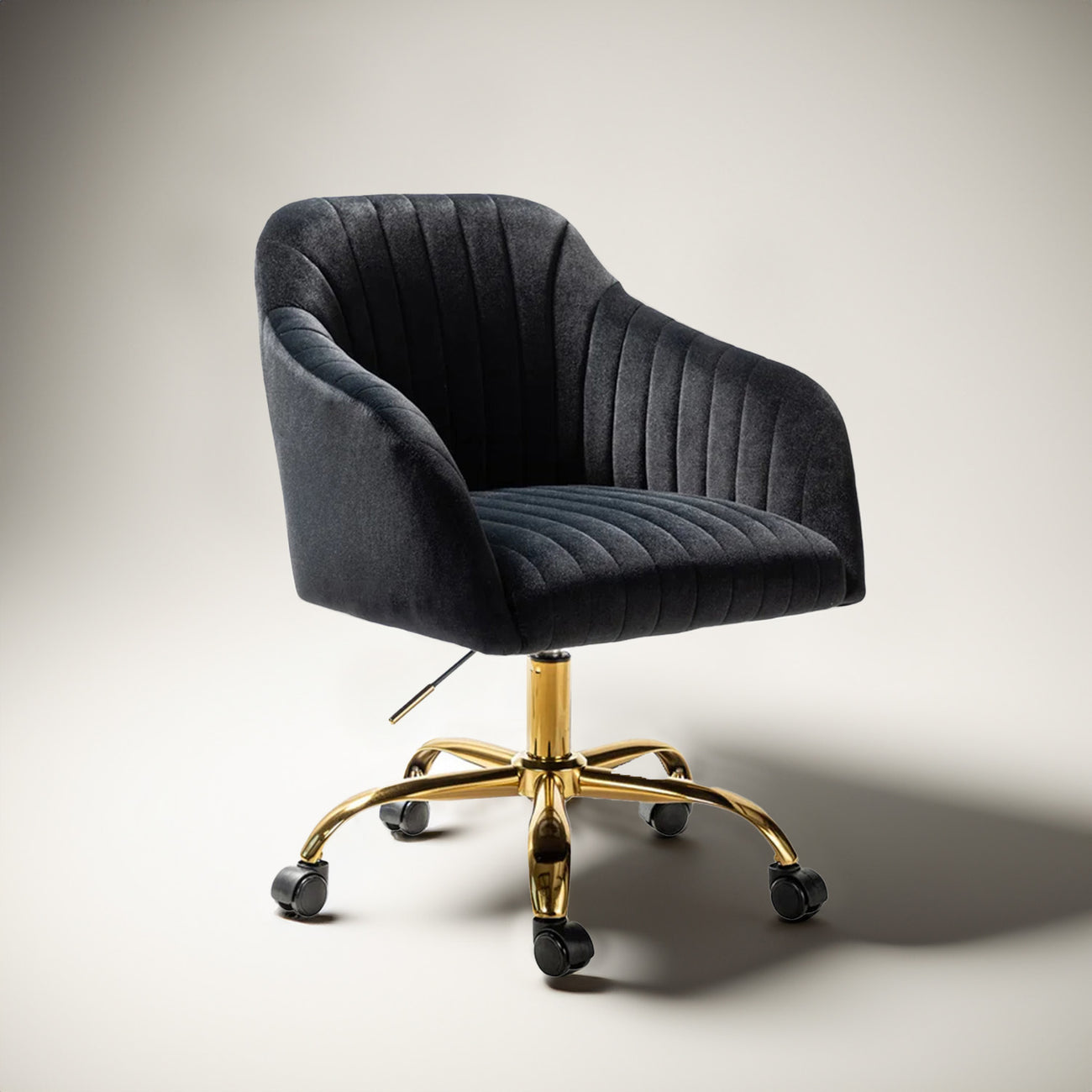 Luxurious Velvet Office Designer Chair Black