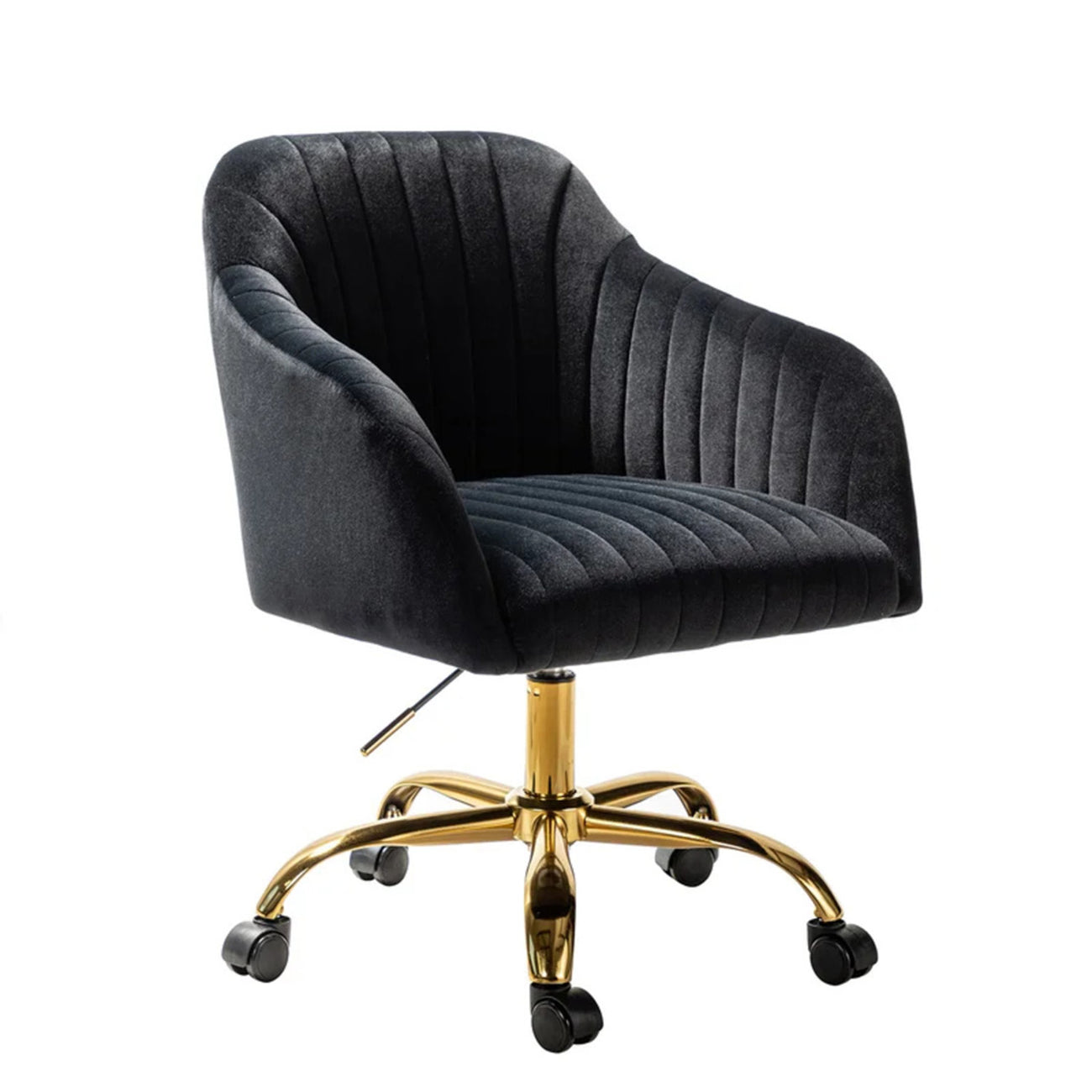 Luxurious Velvet Office Designer Chair Black