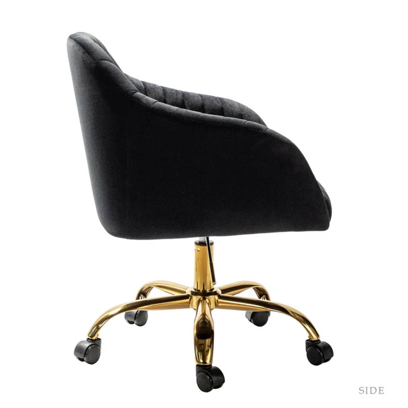 Luxurious Velvet Office Designer Chair Black