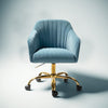 Luxurious Velvet Office Designer Chair Light Blue