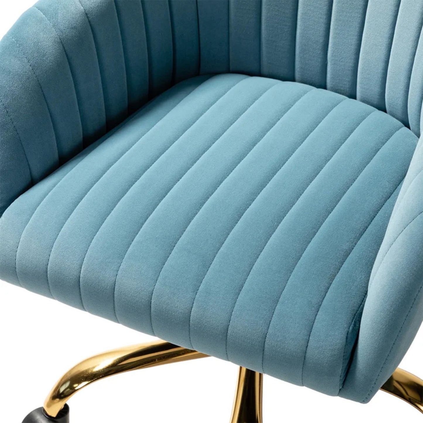 Luxurious Velvet Office Designer Chair Light Blue