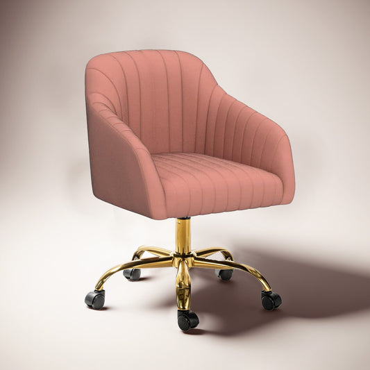 Luxurious Velvet Office Designer Chair Blush Pink