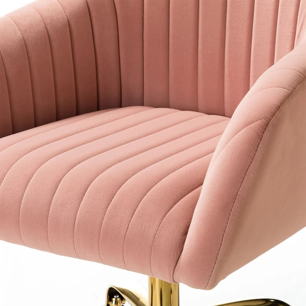 Luxurious Velvet Office Designer Chair Blush Pink