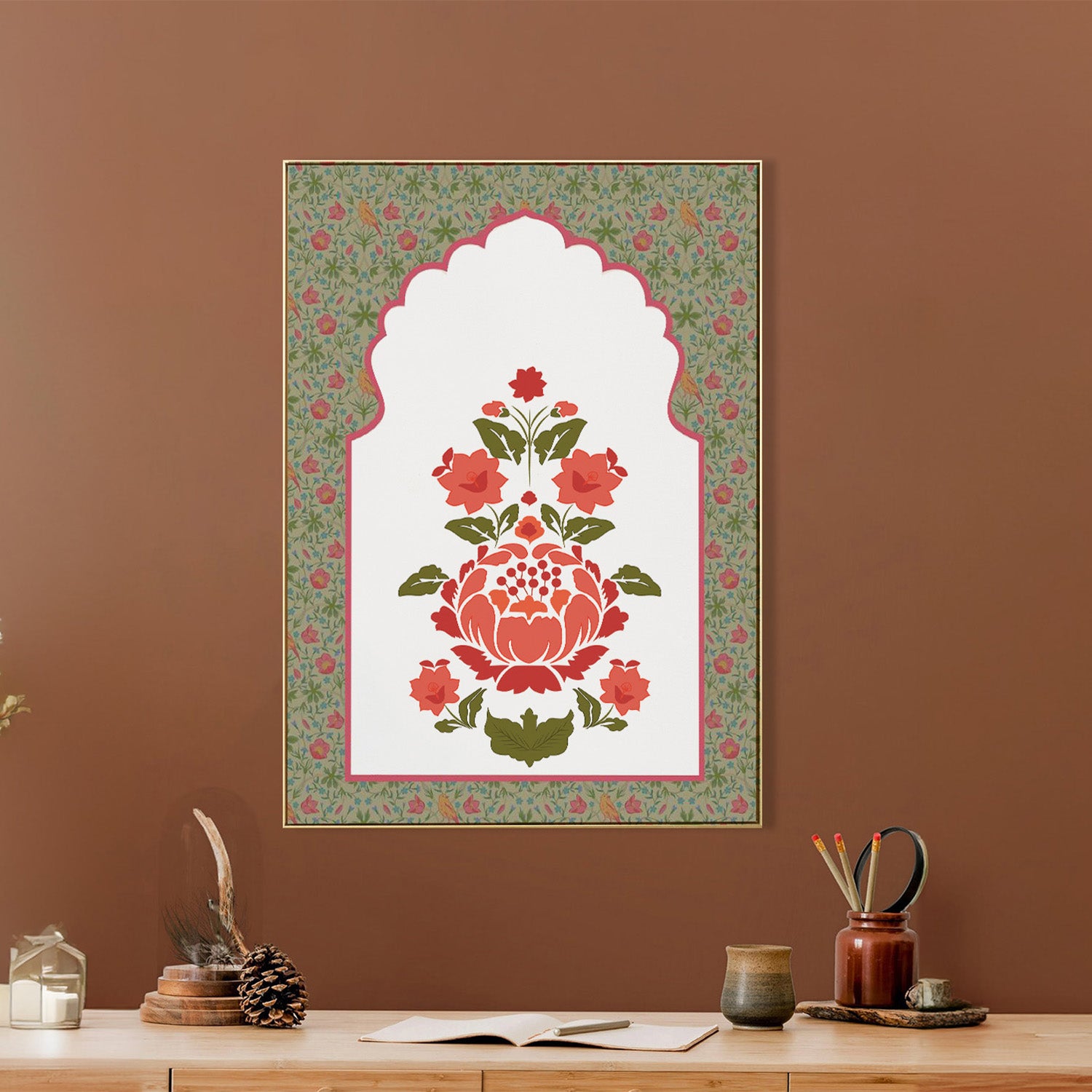 A Royal Menagerie of Blooms Wall Painting