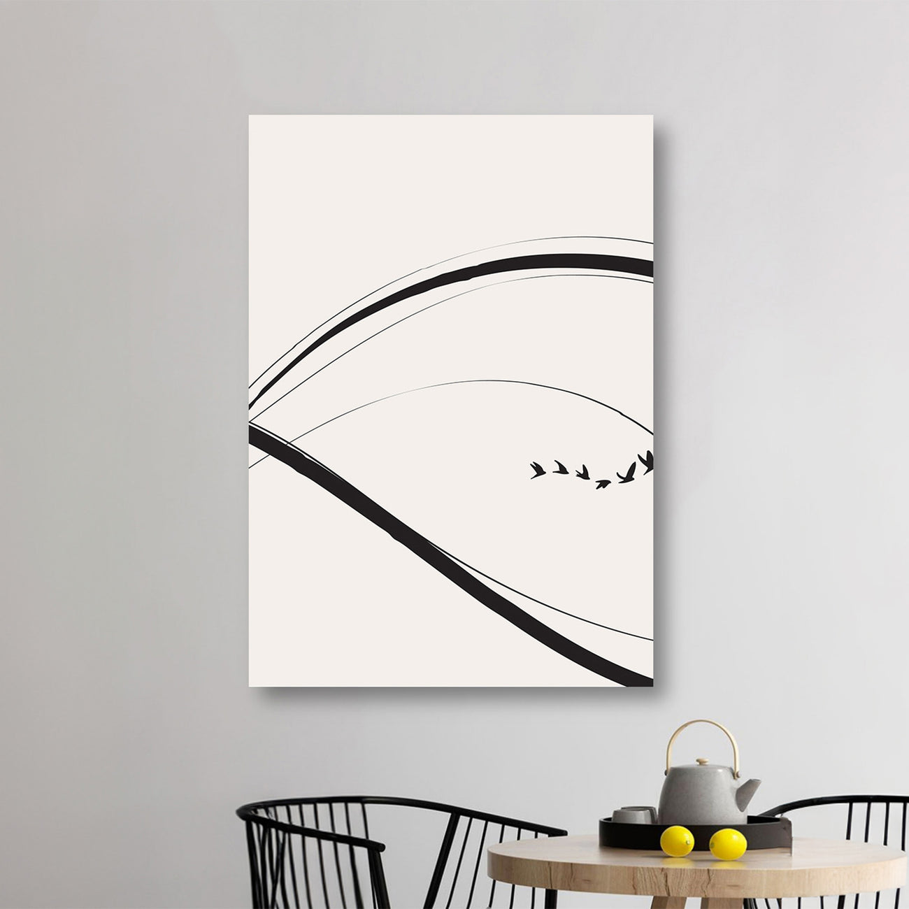 Modern Black and White Abstract Canvas Printed Wall Painting