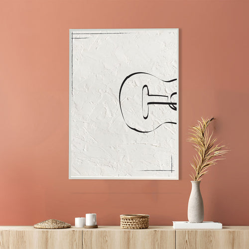 Guitar Drawing Canvas Wall Art Printed Wall Painting