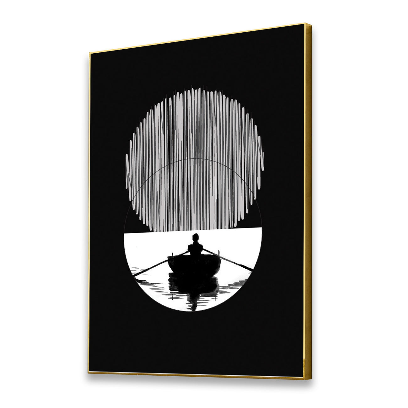 Tranquil Solitude: Boat Canvas Art Printed Wall Painting