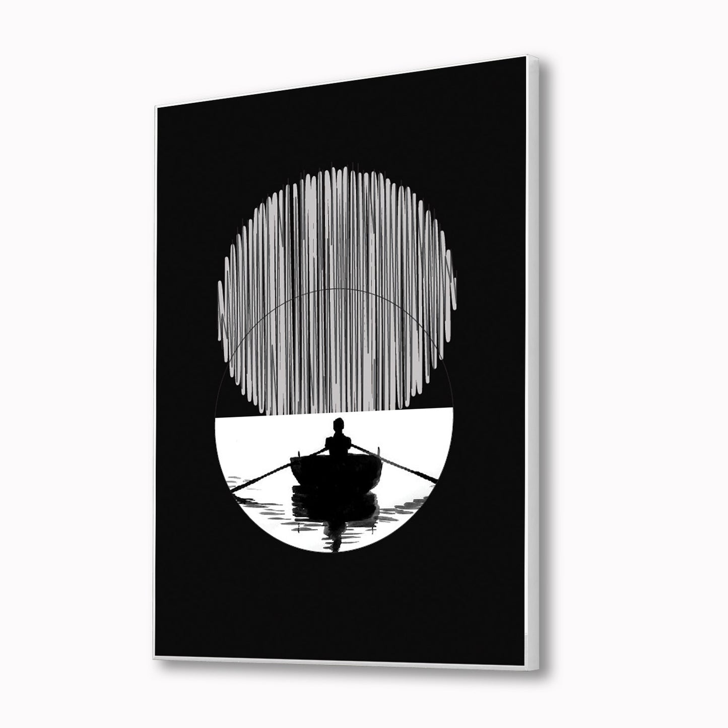 Tranquil Solitude: Boat Canvas Art Printed Wall Painting