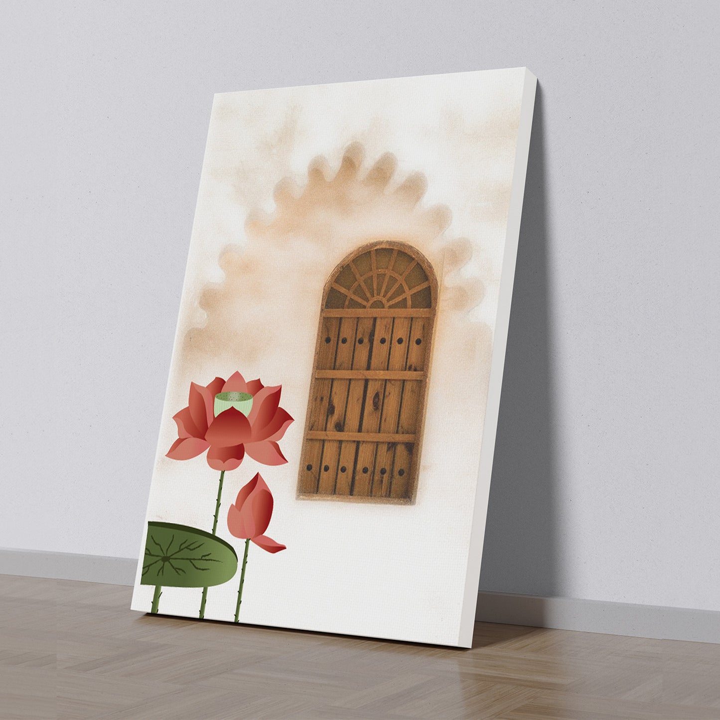 Lotus Door Canvas Wall Art Printed Wall Painting