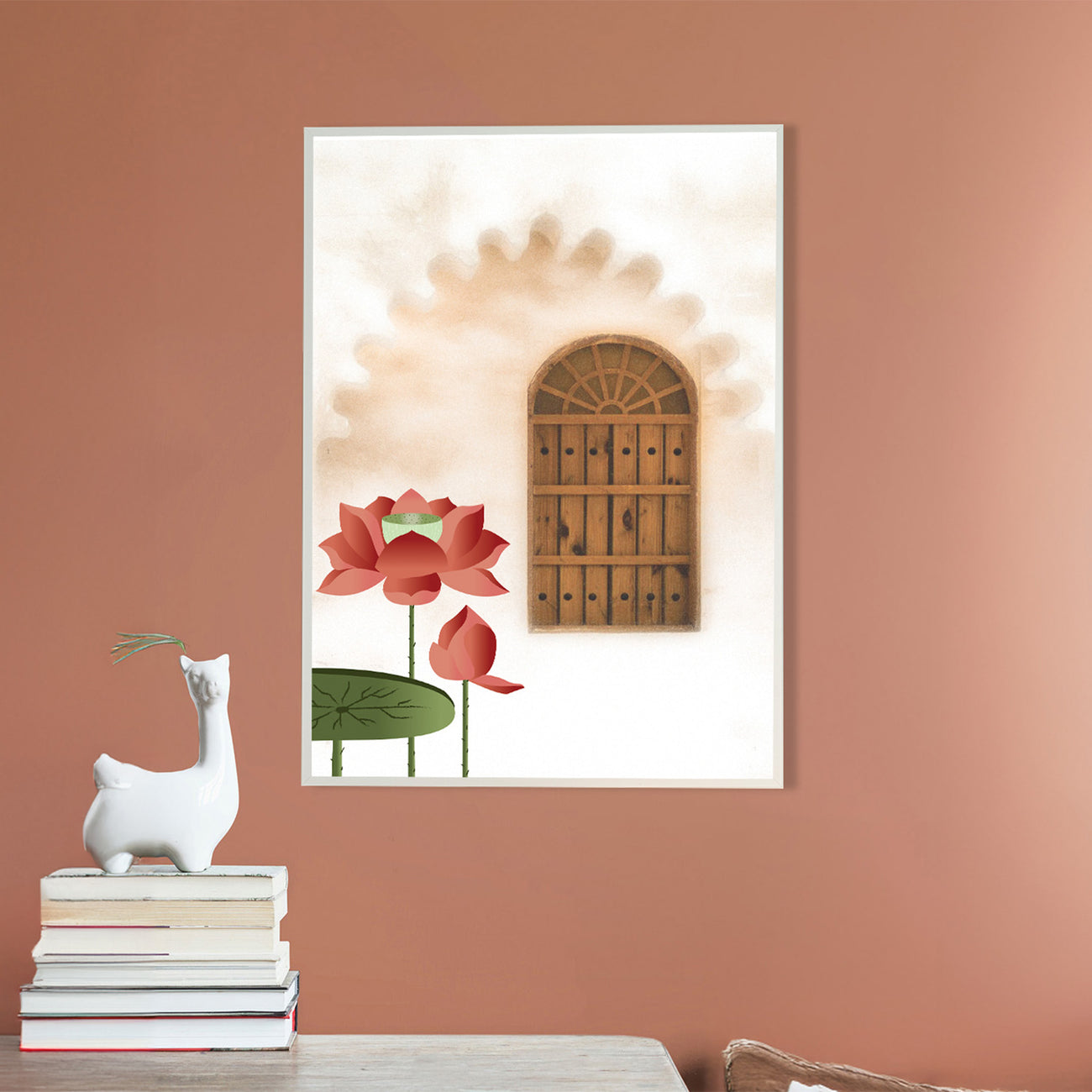 Lotus Door Canvas Wall Art Printed Wall Painting