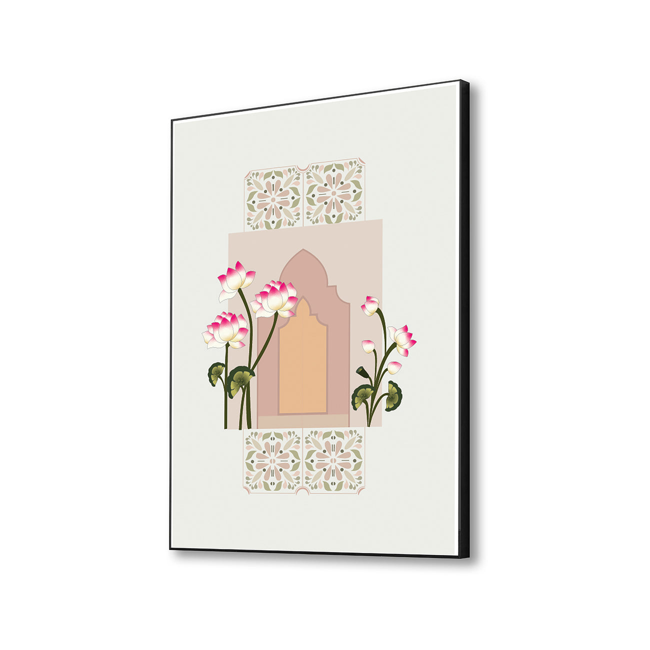 Tranquil Door and Floral Canvas Art Printed Wall Painting