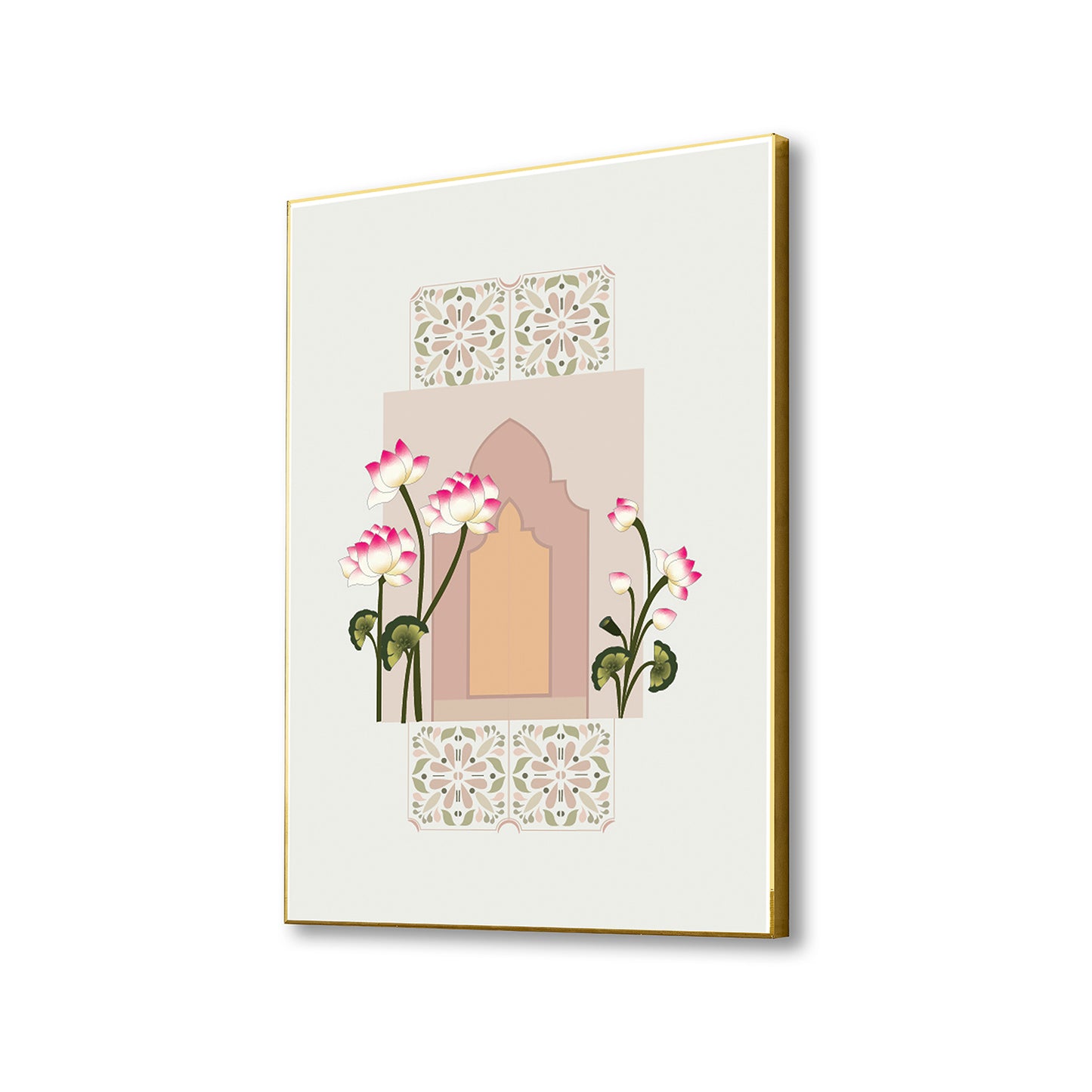 Tranquil Door and Floral Canvas Art Printed Wall Painting