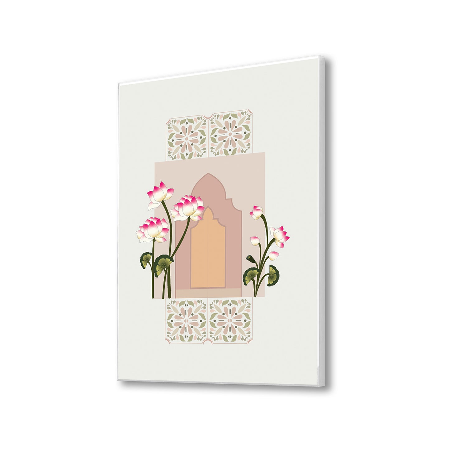 Tranquil Door and Floral Canvas Art Printed Wall Painting