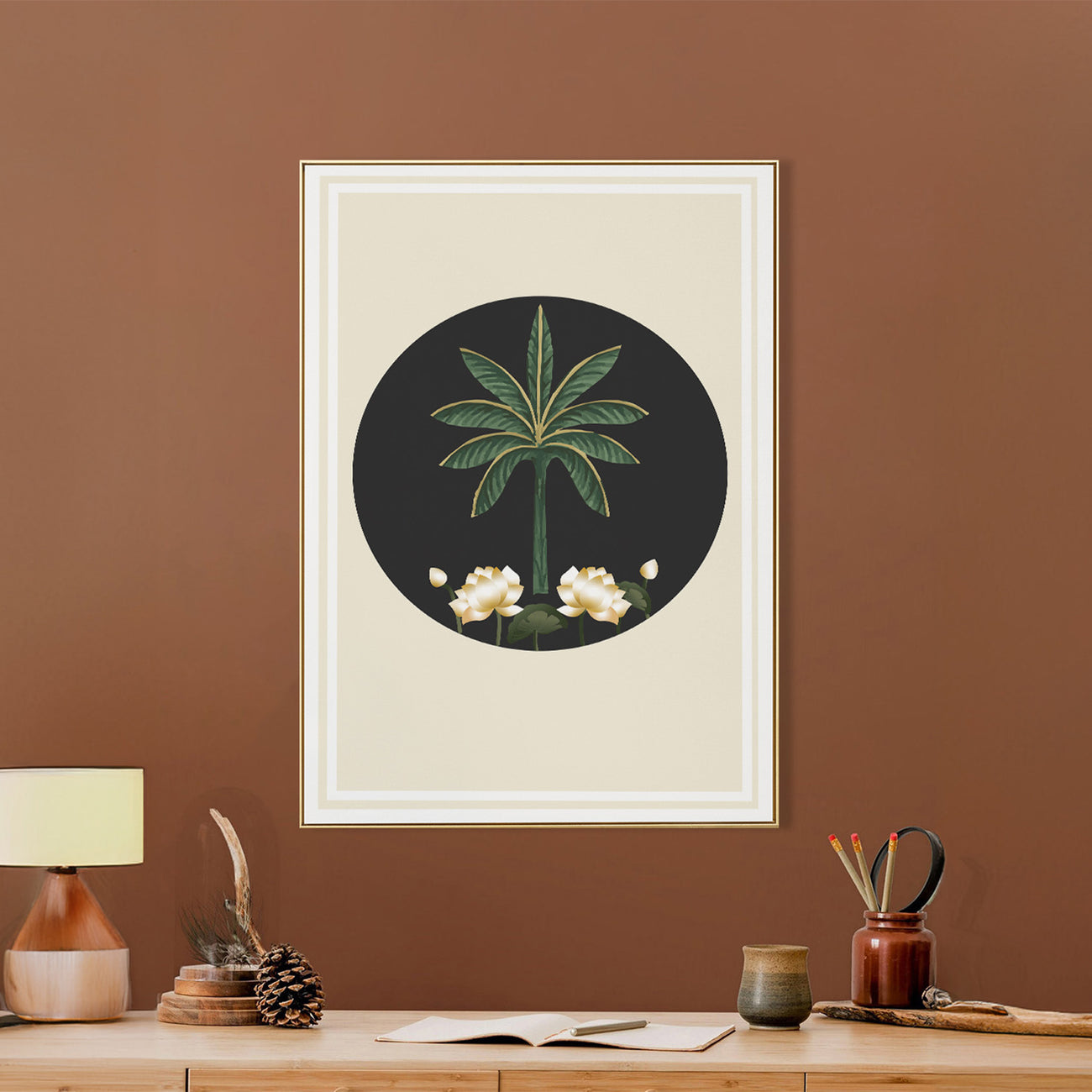 Monochrome Palm Tree Canvas Art Printed Wall Painting