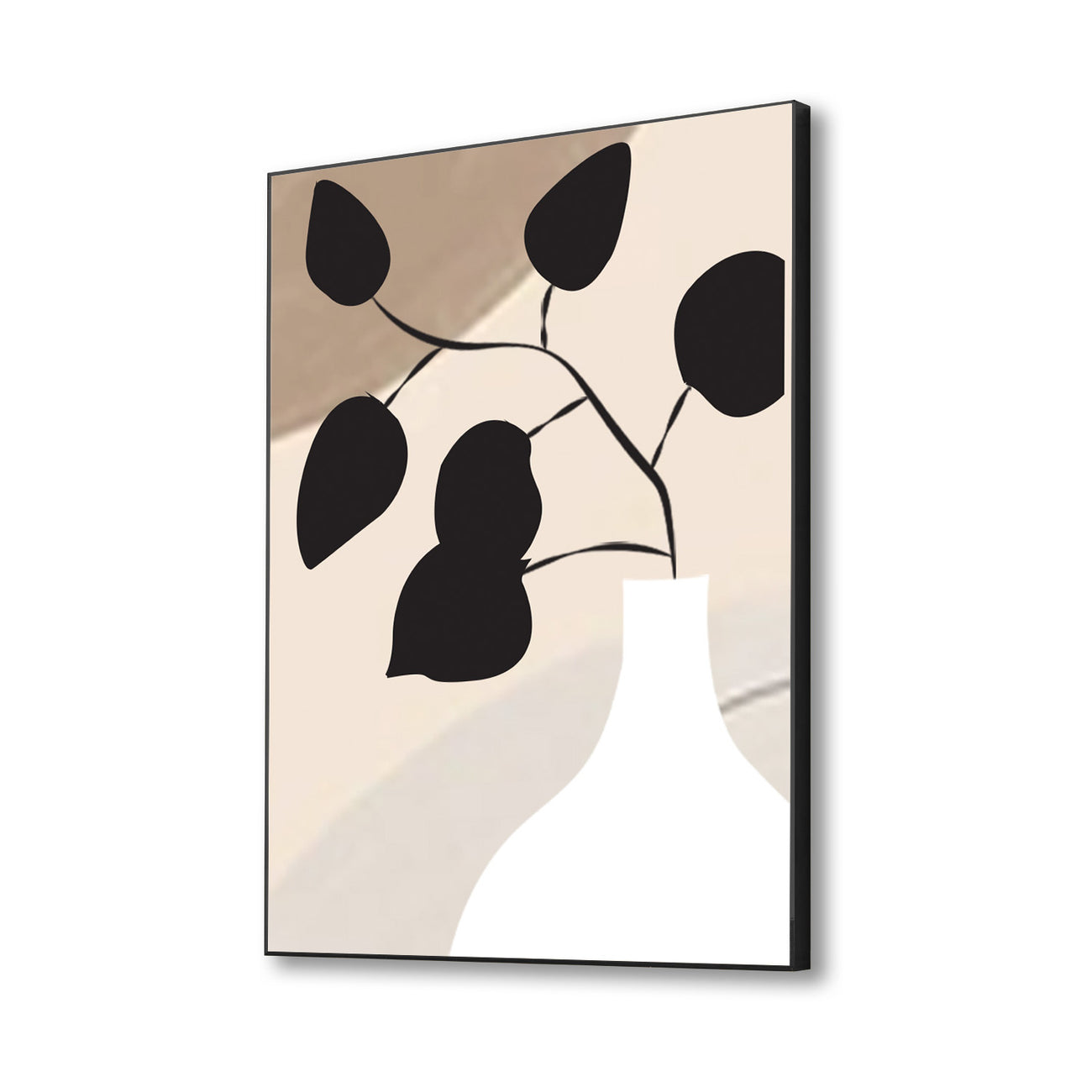 Elegant Monochrome Vase Canvas Art Abstract Painting