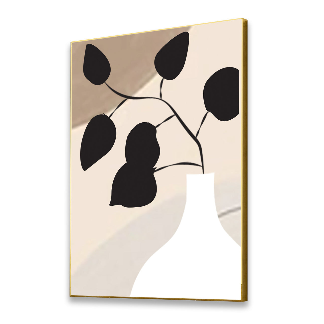 Elegant Monochrome Vase Canvas Art Abstract Painting