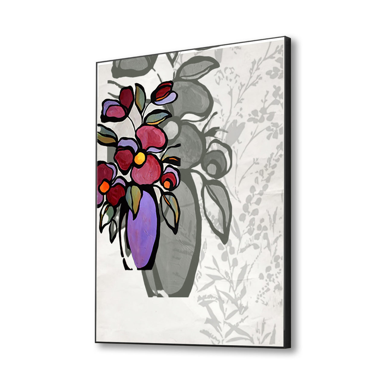 Elegant Flower Vase Canvas Art Abstract Painting