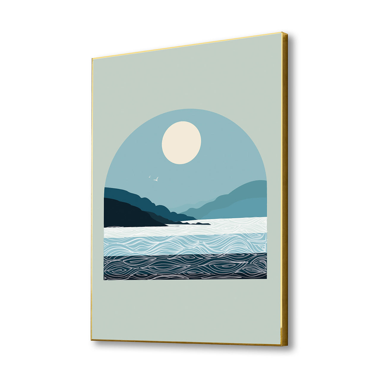 Ocean and Mountains Canvas Art Painting