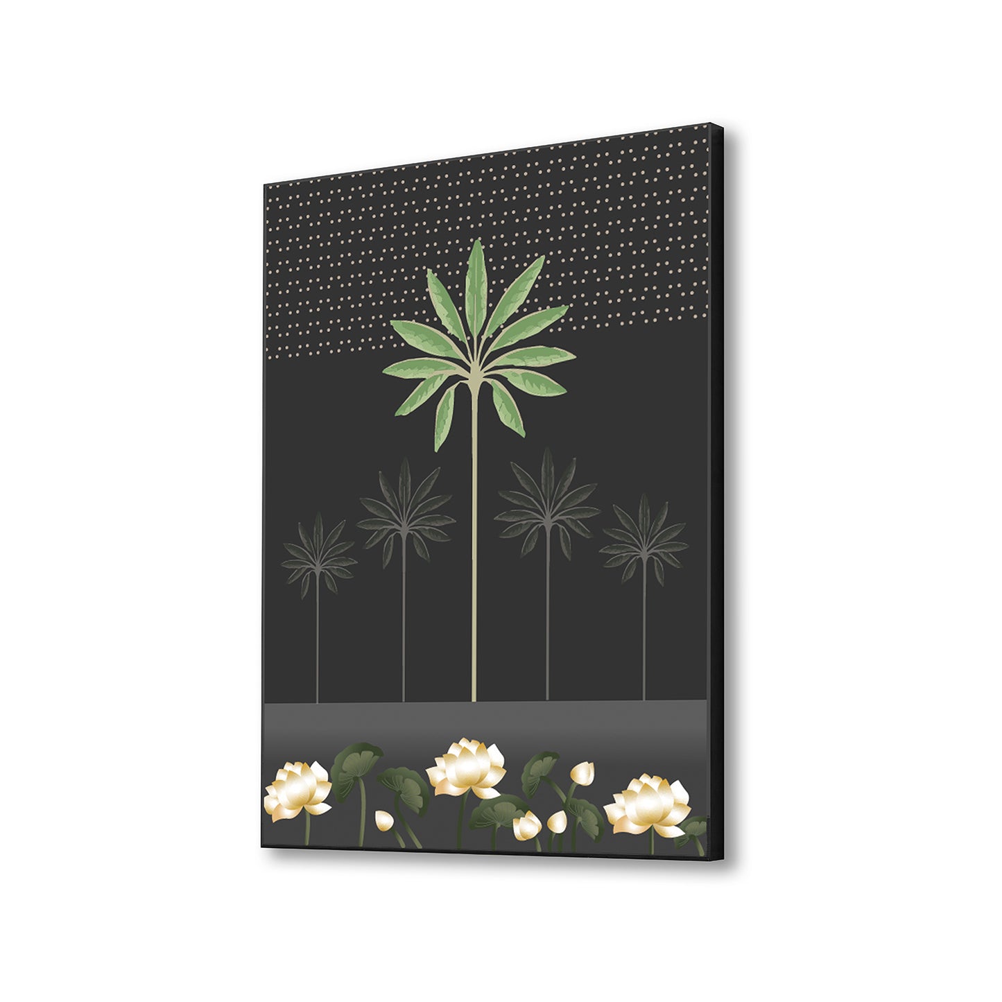 Monochrome Palm Tree Canvas Art Print Wall Painting